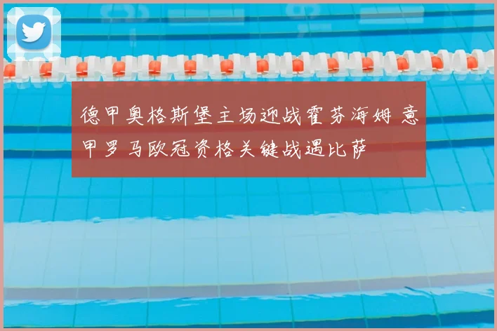 德甲奥格斯堡主场迎战霍芬海姆 意甲罗马欧冠资格关键战遇比萨